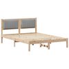 vidaXL Bettgestell mit gepolstertem Kopfteil Hellgrau 135 x 190 cm