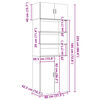 vidaXL Hochschrank Sonoma-Eiche 80x42,5x225 cm Holzwerkstoff