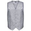 Herren Paisley-Hochzeitswesten-Set Gr&ouml;&szlig;e 50 Silbern