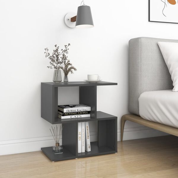vidaXL Nachttisch Grau 50x30x51,5 cm Holzwerkstoff