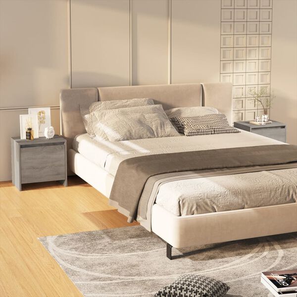 vidaXL Nachttische 2 Stk. Grau Sonoma 45x34x44,5cm Holzwerkstoff