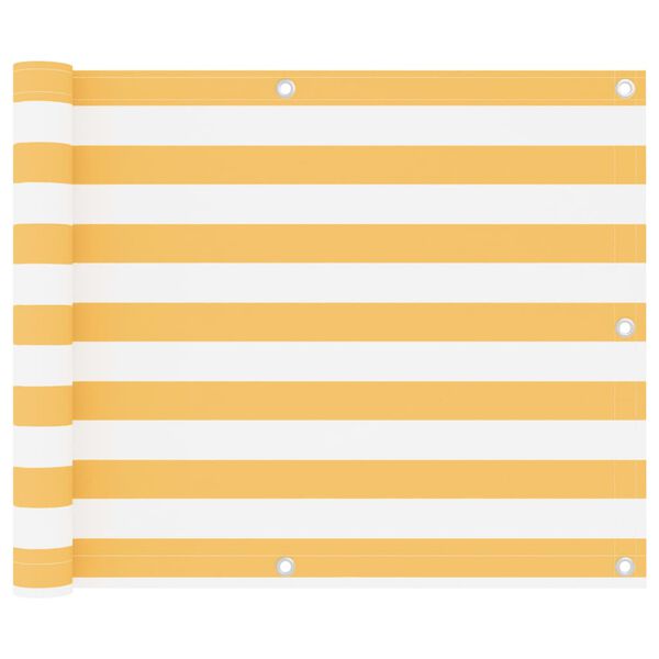 vidaXL Balkon-Sichtschutz Weiß und Gelb 75x600 cm Oxford-Gewebe