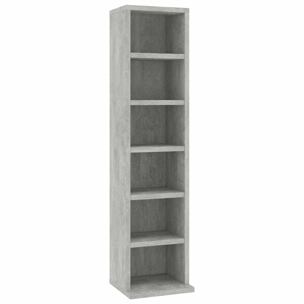 vidaXL CD-Schrank Betongrau 21x20x88 cm Holzwerkstoff
