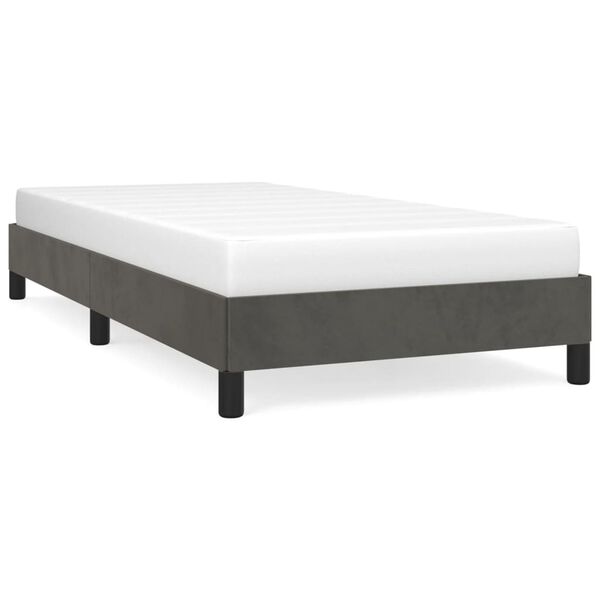 vidaXL Bettgestell ohne Matratze Dunkelgrau 90x200 cm Samt