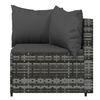 vidaXL 3-tlg. Garten-Lounge-Set mit Kissen Grau Poly Rattan
