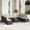 vidaXL Gartensofa-set mit Kissen 10 pcs Schwarz Poly-Rattan