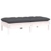 vidaXL 2-Sitzer-Gartensofa mit Kissen Wei&szlig; Massivholz Kiefer