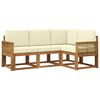 vidaXL Outdoor-Sofagarnitur 4 stk. Natur und Creme Polyester