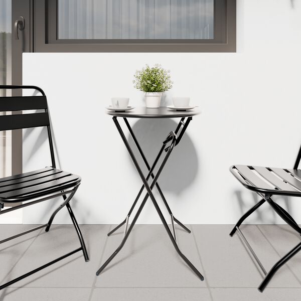 vidaXL Gartentisch Anthrazit 50 x 50 x 72 cm Stahl