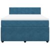 vidaXL Boxspringbett mit Matratze Blau 160x200 cm Samt