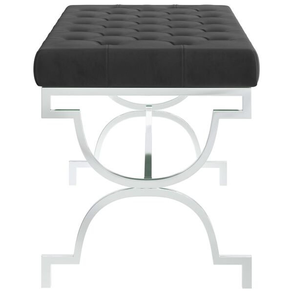 vidaXL Bank 99 cm Schwarz Samt und Edelstahl