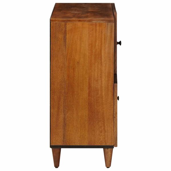 vidaXL Sideboard mit Speicher Walnuss 80 x 33 x 75 cm Massivholz Mango