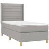 vidaXL Boxspringbett mit Matratze & LED Hellgrau 100x200 cm Stoff