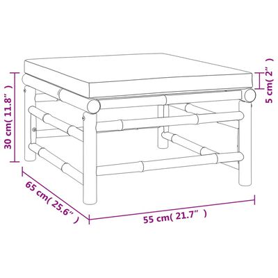 vidaXL Gartenhocker mit Grünem Kissen Bambus