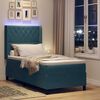vidaXL Boxspringbett mit Matratze mit LED Blau 90 x 200 cm Samt