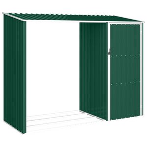 vidaXL Garten Brennholzlager Gr&uuml;n 245x98x159 cm Verzinkter Stahl