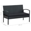 vidaXL 4-tlg. Garten-Lounge-Set mit Auflagen Poly Rattan Schwarz