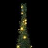 vidaXL K&uuml;nstlicher Pop-Up-Weihnachtsbaum mit Beleuchtung Gr&uuml;n 150 cm
