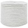 vidaXL Baumwollseil 10 mm 250 m Wei&szlig; 100% Baumwolle
