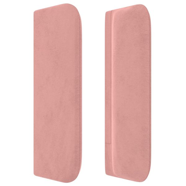 vidaXL Kopfteil mit Ohren Rosa 203x16x78/88 cm Samt