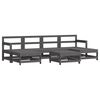 vidaXL 7-tlg. Garten-Lounge-Set mit Kissen Grau Massivholz