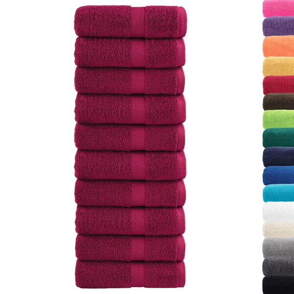 vidaXL Premium G&auml;stet&uuml;cher SOLUND 10 Stk. Bordeaux 30x50 cm 600 g/m&sup2;