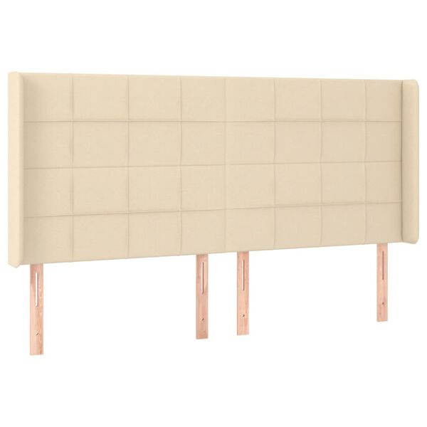vidaXL Kopfteil mit Ohren Creme 203x16x118/128 cm Stoff