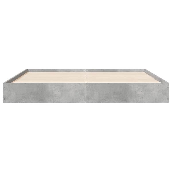 vidaXL Bettgestell Betongrau 135x190 cm Holzwerkstoff