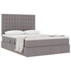 vidaXL Aufbewahrungsbett mit Matratze Taupe 140 x 190 cm Polyester