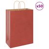 vidaXL Papiertragetaschen 50 Stk. mit Henkeln Rot 32x17x44 cm