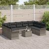 vidaXL Gartensofa-set mit Speicher 10 pcs Schwarz Poly-Rattan