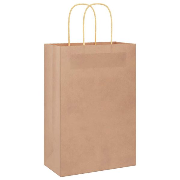 vidaXL Papiertragetaschen 250 Stk. mit Henkeln Braun 21x11x31 cm