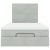 vidaXL Ottoman-Bett mit Matratzen Hellgrau 120x190 cm Samt