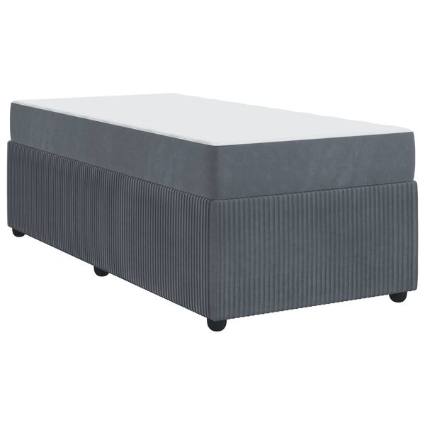 vidaXL Bettrahmen mit Matratze Dunkelgrau 90 x 190 cm Stoff