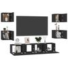 vidaXL 6-tlg. TV-Schrank-Set Schwarz Holzwerkstoff
