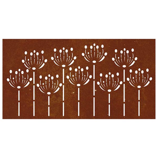 vidaXL Garten-Wanddeko 105x55 cm Cortenstahl Blumen-Design