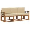 vidaXL Outdoor-Sofagarnitur 3 stk. Natur und Beige