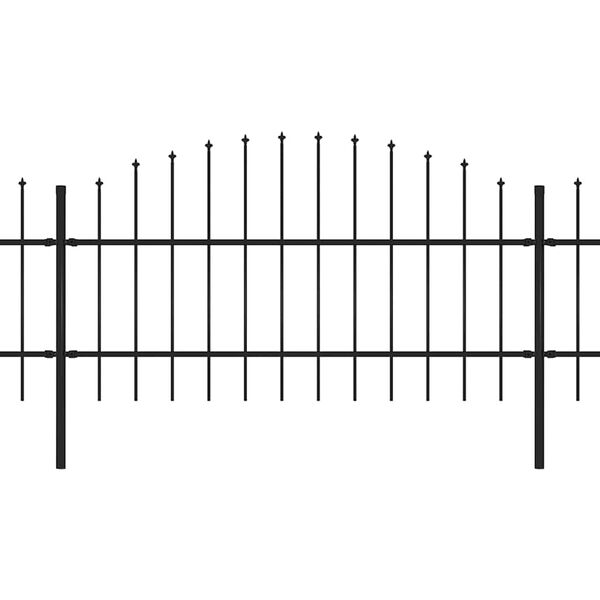 vidaXL Gartenzaun mit Speerspitze Stahl 1426 x 100 cm Schwarz