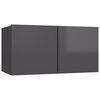 vidaXL 4-tlg. TV-Schrank-Set Hochglanz-Grau Holzwerkstoff