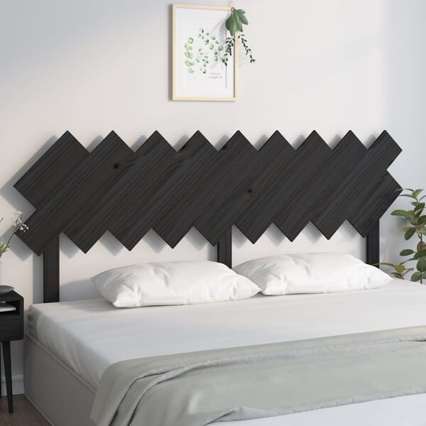 vidaXL Bett-Kopfteil Schwarz 178x3x80,5 cm Massivholz Kiefer