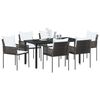 vidaXL Garten Essgruppe 7 pcs Braun und Schwarz PE-Rattan