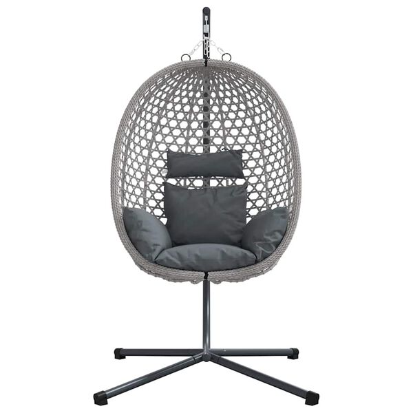 vidaXL H&auml;ngendes Ei-Stuhl Anthrazit und Grau 104 x 100 x 191 cm
