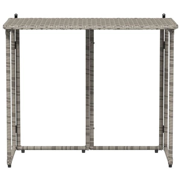 vidaXL Gartentisch Klappbar Grau 90x51x75 cm Poly Rattan