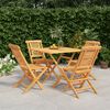 vidaXL 5-tlg. Garten-Essgruppe Massivholz Teak