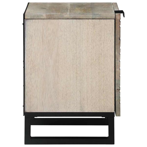 vidaXL Nachttisch Wei&szlig; und Schwarz 40 x 33 x 46 cm Massivholz Akazie