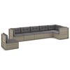 vidaXL 7-tlg. Garten-Lounge-Set mit Kissen Grau Poly Rattan