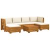 vidaXL Outdoor-Sofagarnitur mit Kissen 7 St&uuml;ck Braun Massivholz Akazie