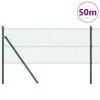 vidaXL Zaunpfosten Gr&uuml;n 50 x 0,5 m (25 x 25 mm Netz) Stahl und PVC