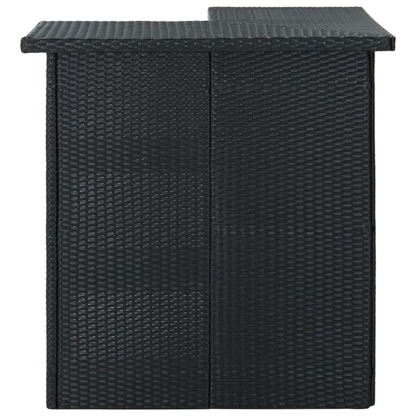 vidaXL Eck-Bartisch Schwarz 100x50x105 cm Poly Rattan