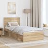 vidaXL Bettrahmen Sonoma-Eiche 90 x 200 cm Massives Kiefernholz